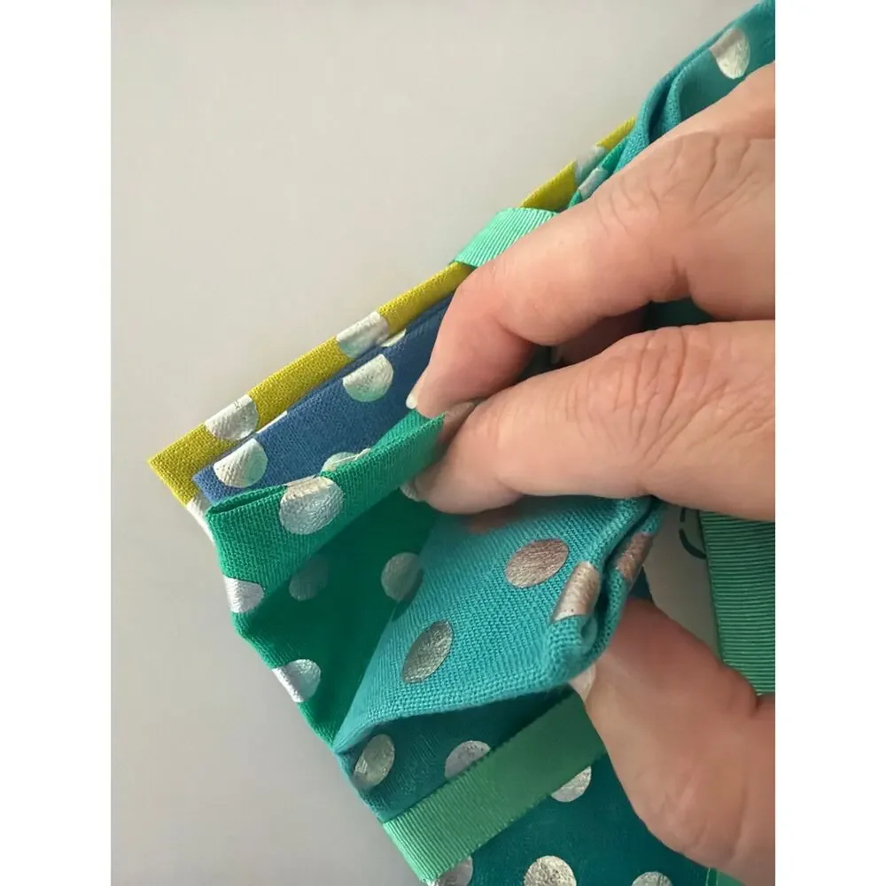 Anthropologie Cloth Cocktail Napkins Set Polka Dot Colorful Party Drinks NWT NOS